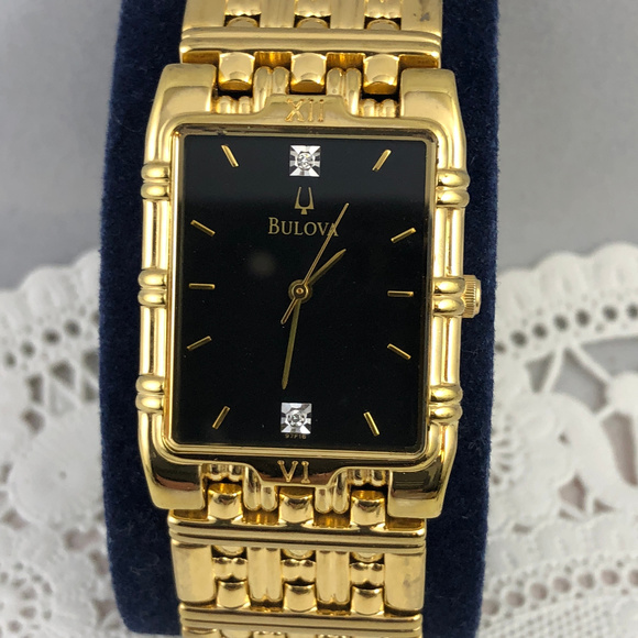 Bulova Accessories - Ladies Elegant Vintage Gold Bulova Diamond Watch